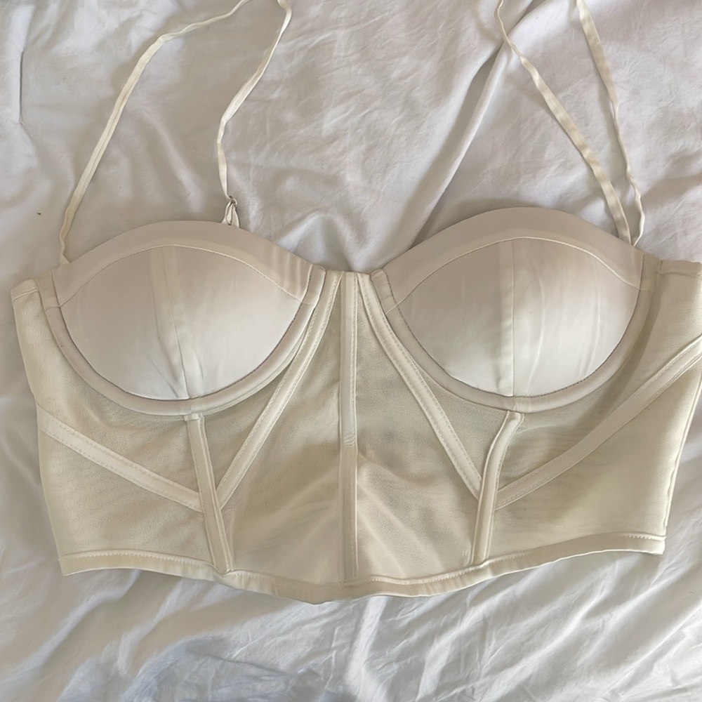 Oh Polly Please Me Underwire Corset Top in White - Picture 4 of 8